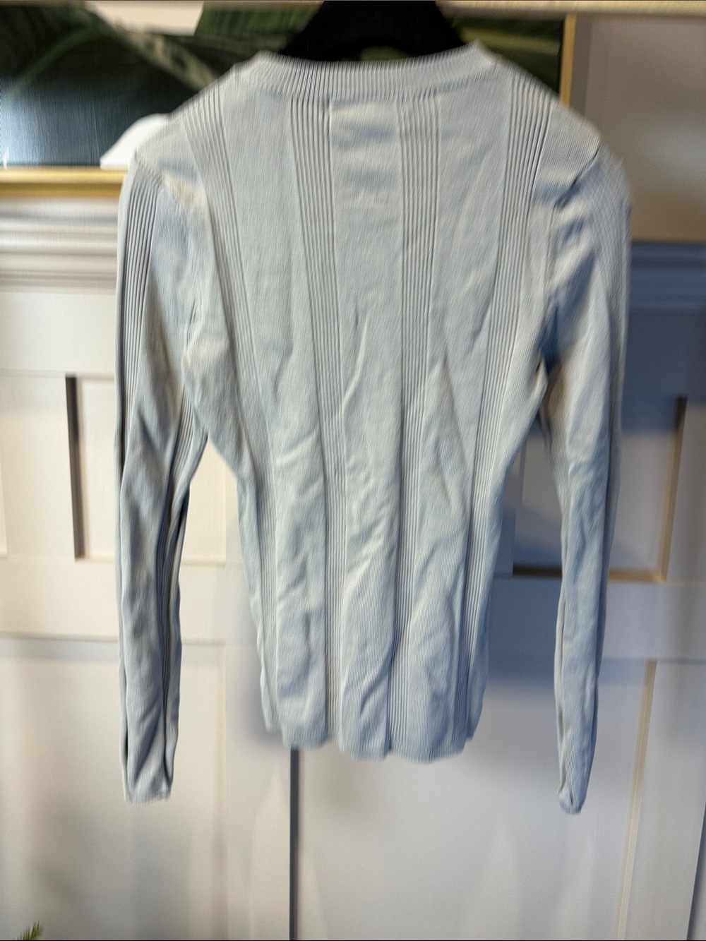 Revamped Light Blue Ribbed Crewneck Sweater - Picture 4 of 4
